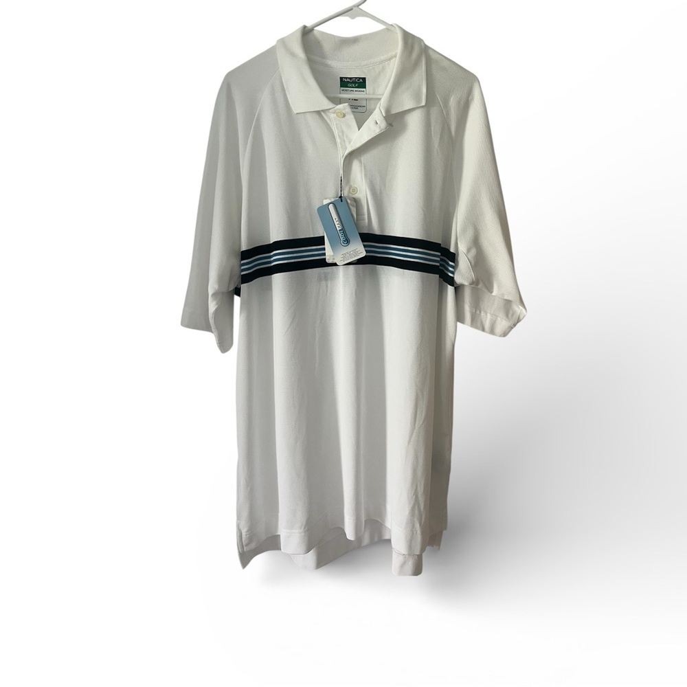 Nautica White Polo with Stripes